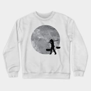 Vietnamese Women Street Vendors under the Moonlight Crewneck Sweatshirt